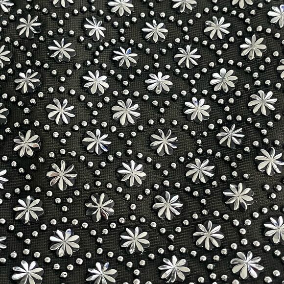 💥Vintage Small Black & Silver Embellished Handbag - Picture 4 of 4